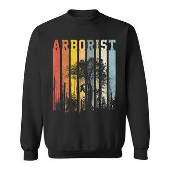 Vintage Text Stripes Arborist Sweatshirt - Seseable