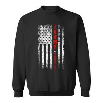 Vintage Trump 2024 Take America Back American Flag Patriotic Sweatshirt - Seseable