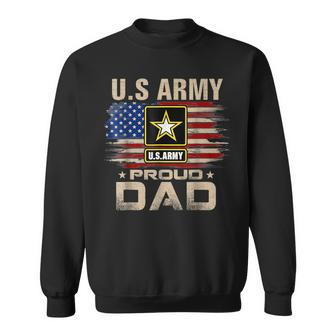 Vintage U S Army Proud Dad With American Flag Veteran Sweatshirt - Monsterry DE
