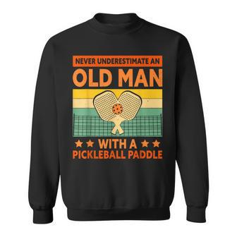 Vintage Never Underestimate An Old Man Pickleball Sweatshirt - Thegiftio UK