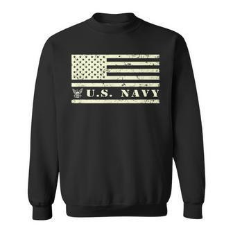 Vintage Us Flag United States Navy Sweatshirt - Monsterry