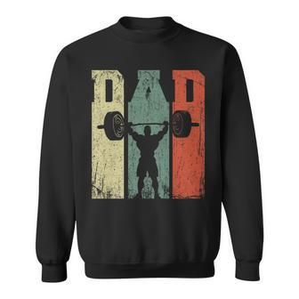 Vintage Weightlifting Dad Daddy Silhouette Gym Father's Day Sweatshirt - Monsterry