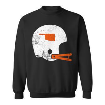 Vintage White Football Helmet State Of Oklahoma Sweatshirt - Monsterry