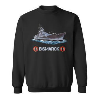 Vintage World War 2 German Navy Otto Von Bismarck Battleship Sweatshirt - Monsterry