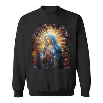 Vitrail Vierge Marie Sweater e - Cadeauxyz
