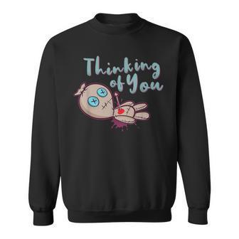 Voodoo Doll Couple Thinking Of You Anti Valentines Day Sweatshirt - Monsterry