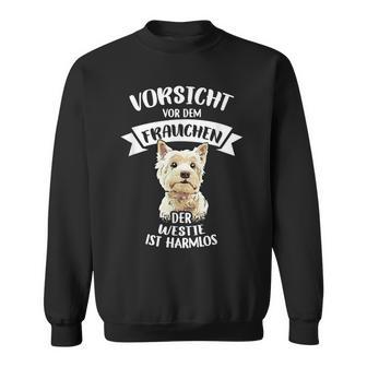 Vorsichtor Dem Frauchen Der Westie Ist Harmlos Gassi Sweatshirt - Geschenkecke