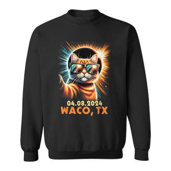 Waco Texas Total Solar Eclipse 2024 Cat Taking A Selfie Sweatshirt | Mazezy
