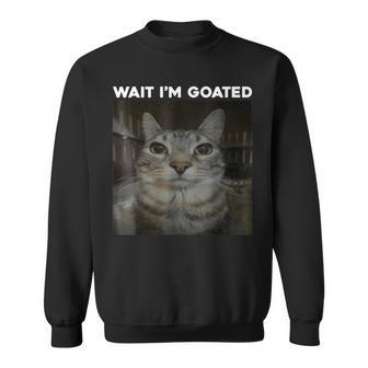 Wait I'm Goated Cat Humor Meme Sweatshirt | Mazezy AU