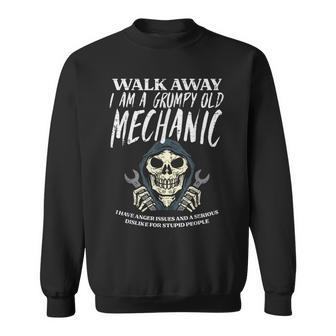 Walk Away Im Grumpy Old Mechanic Garage Grandpa Men Sweatshirt - Monsterry UK