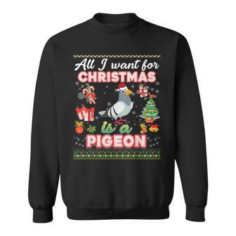 All I Want For Christmas Is A Pigeon Ugly Sweater Farmer Sweatshirt | Mazezy
