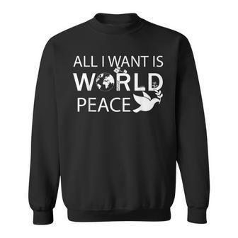 All I Want Is World Peace Bird And Plants Tree Sweatshirt - Thegiftio UK