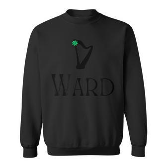 Ward Surname Irish Family Name Heraldic Celtic Harp Sweatshirt - Seseable
