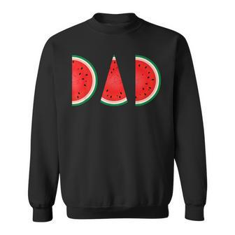 Watermelon Dad Father's Day Graphic Dad Sweatshirt - Monsterry CA