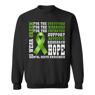I Wear Green Mental Health Awareness Mental Health Matters Sweatshirt - Thegiftio UK