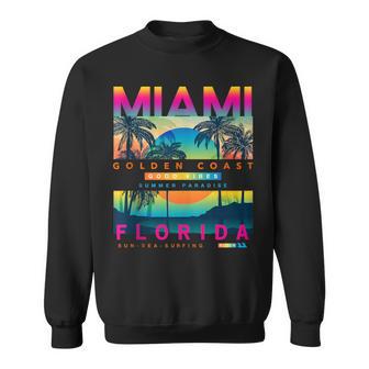 Wear Miami Florida T Miami Colorful Sunrise Graphic Sweatshirt - Monsterry DE