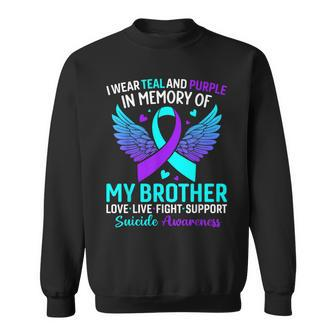 I Wear Teal And Purple For My Brother Suicide Prevention Sweatshirt - Thegiftio UK