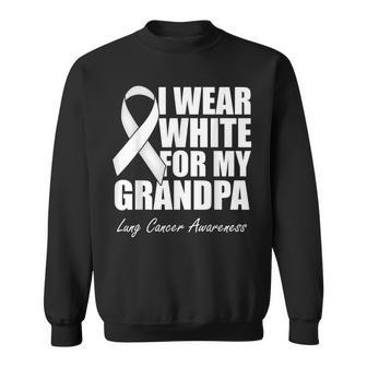 I Wear White For My Grandpa Lung Cancer Awareness Sweatshirt - Monsterry UK