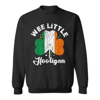Wee Little Hooligans Irish Clovers Shamrocks Vintage Sweatshirt - Seseable