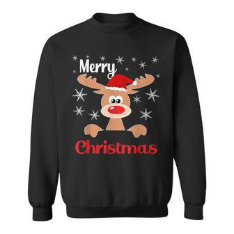 Weihnachts Rentier Weihnachtsmütze Merry Christmas Sweatshirt - Seseable