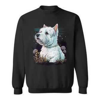 West Highland Terrier Dog On Westie Lover Sweatshirt - Seseable
