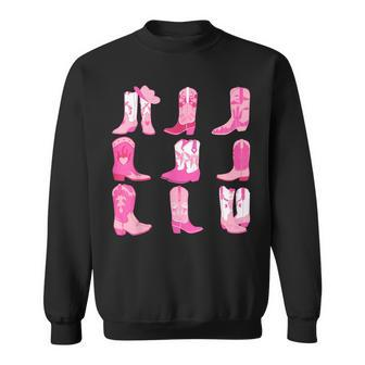Western Country Rodeo Pink Cowboy Cowgirl Boots Sweatshirt - Monsterry UK