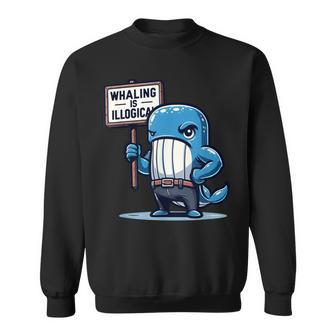 Whaling Is Illogical Whale Conservation Save The Whales Sweatshirt - Monsterry CA
