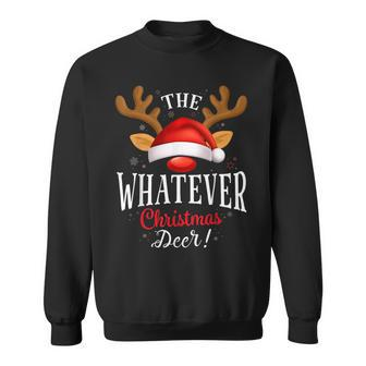 Whatever Christmas Deer Pjs Xmas Family Matching Sweatshirt - Thegiftio UK