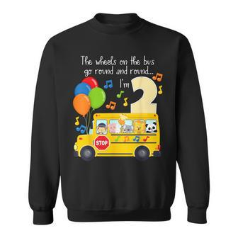 The Wheels On The Bus 2Nd Birthday 2 Yrs Old Family Matching Sweatshirt - Monsterry AU