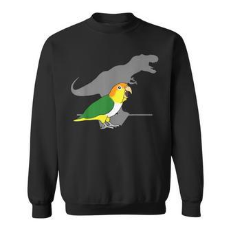 White Bellied Caique T-Rex Birb Memes Dinosaur Parrot Sweatshirt - Monsterry CA