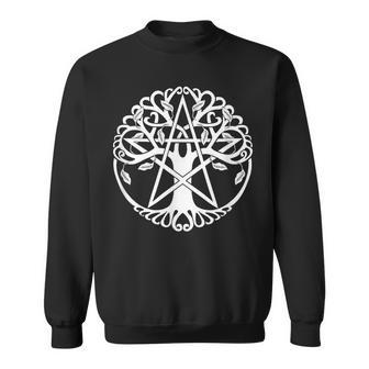 Wiccan Nature Witch Tree Pentacle Sweatshirt - Monsterry