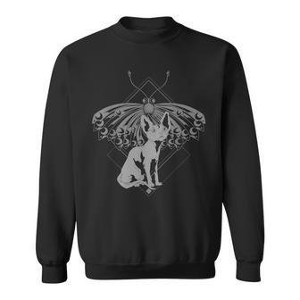 Wiccan Witch Pagan Occult Dark Magic Moth Sphynx Cat Sweatshirt - Thegiftio UK