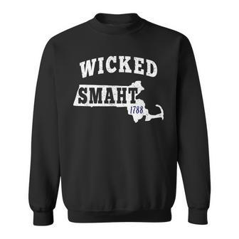 Wicked Smaht Boston Massachusetts Ma Vintage Distressed Sweatshirt - Monsterry UK
