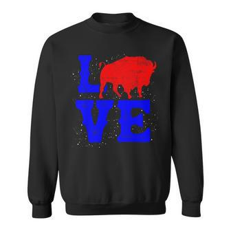 Wild American Bison Lover Valentines Day Love Buffalo Sweatshirt - Monsterry UK