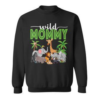 Wild Mommy Zoo Born Two Be Wild B-Day Safari Jungle Animal Sweatshirt - Monsterry DE