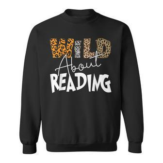 Wild About Reading Reading Books Bookworm Library Day Sweatshirt - Monsterry AU