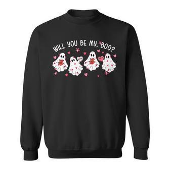 Will You Be My Boo Ghost Happy Valentine's Day Couple Sweatshirt - Monsterry