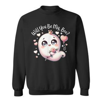 Will You Be My Boos Ghost Valentines Day Sweatshirt - Monsterry AU