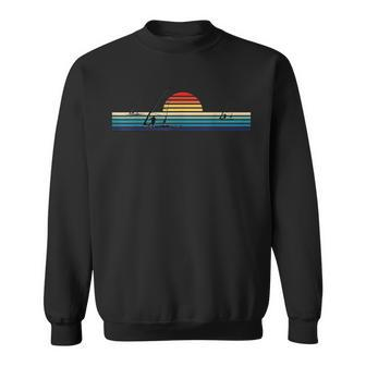 Windsurfing Retro Sunset Vintage Stripe Racing Windsurfer Sweatshirt - Monsterry UK