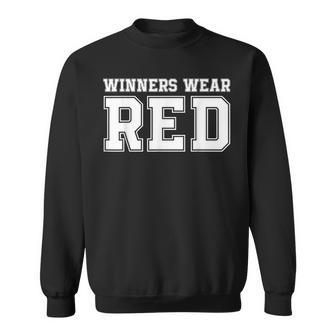 Winners Wear Red Color War Camp Team Game Competition Sweatshirt - Seseable