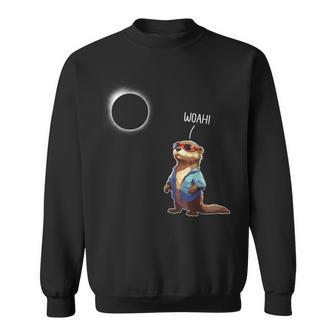 Woah Otter Solar Eclipse 2024 Boys Total Eclipse Otter Sweatshirt - Thegiftio UK