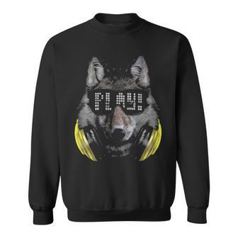 Wolf As Dj In Sunglass And Headphone Sweatshirt | Mazezy