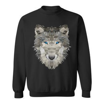 Wolf Polygon Dog Sweatshirt - Seseable