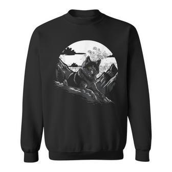 Wolf Survives Mountains Moon Wolf Lover Sweatshirt - Thegiftio UK