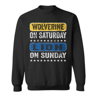 Wolverine On Saturday Lion On Sunday Detroit Sweatshirt - Thegiftio UK