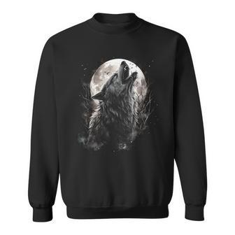 Wolves Howling At Moon Wolf Wild Animal Sweatshirt - Thegiftio UK