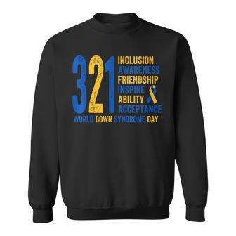World Down Syndrome Day 321 Inspire And Awareness Ribbon Sweatshirt | Mazezy UK