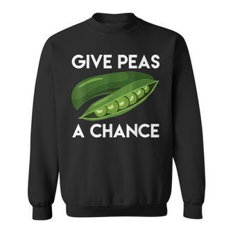 World PeasPeace Give Peas A Chance T Earth Day Sweatshirt - Monsterry
