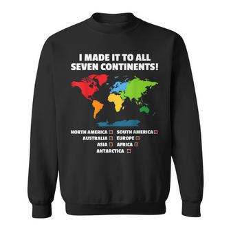 World Traveler Seven Continents 7 Continents Club White Sweatshirt - Monsterry
