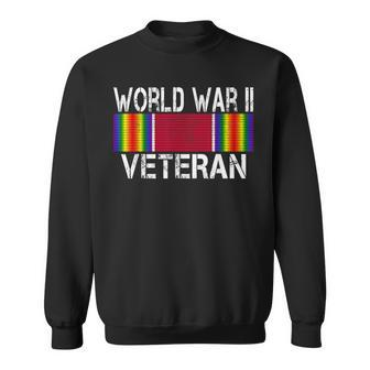 World War Ii Veteran Us Military Service Vet Victory Ribbon Sweatshirt - Monsterry AU